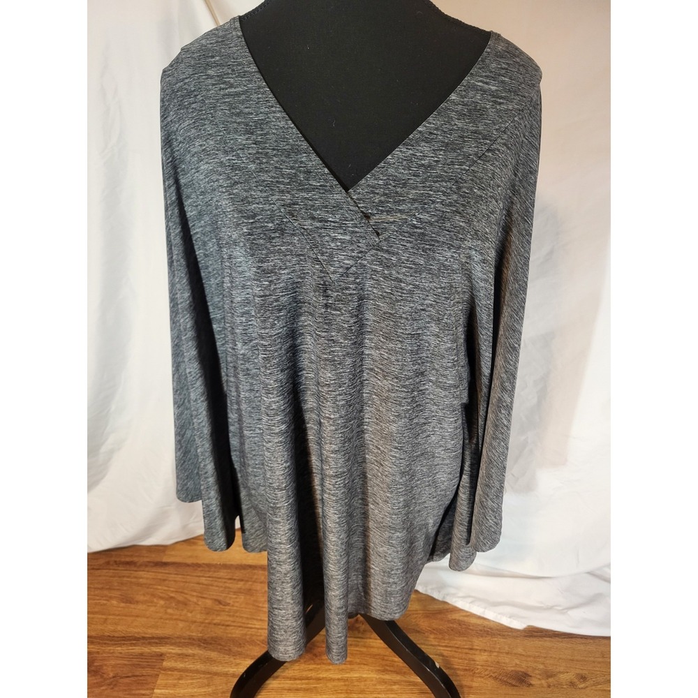 Antthony Design Originals Gray‎ Size 1X Lagenlook Oversized Poncho Shirt Top